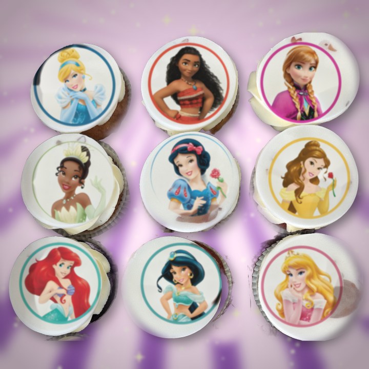 Wooly personalised cupcakes, princess series