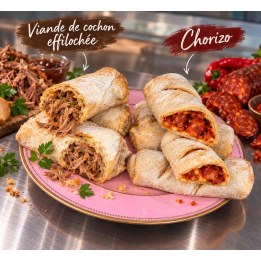 Bifana with pulled pork and chorizo bread