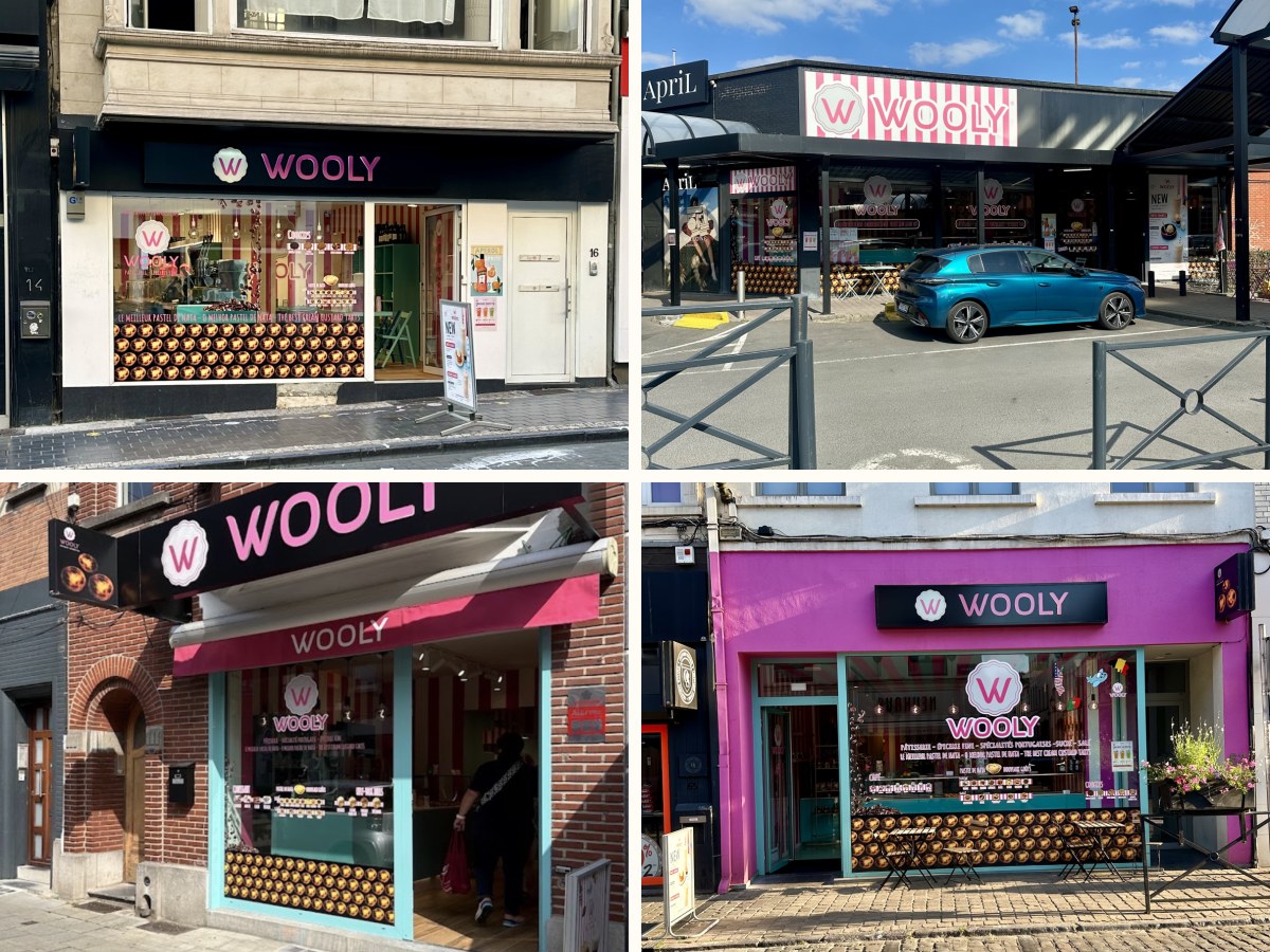 Les quatre boutiques Wooly : Etterbeek, Waterloo, Stockel et Uccle