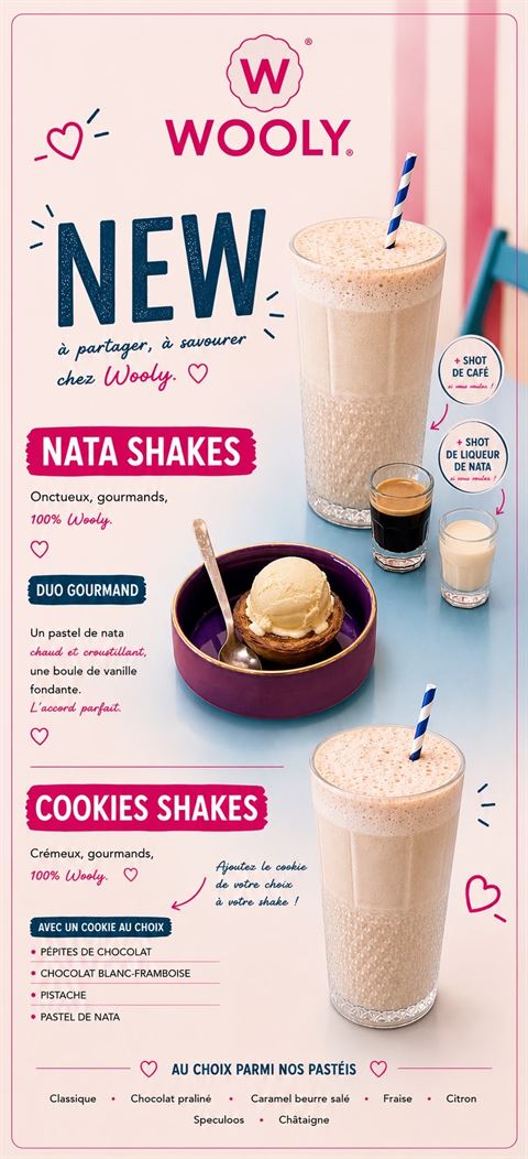 Nata Shakes et Cookies Shakes Wooly : la nouveauté à déguster dans nos pâtisseries à Bruxelles